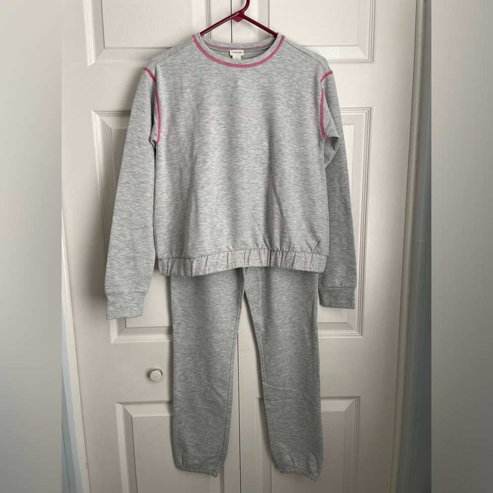 Crewcuts Gray Set with Pink Trim